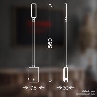 Akku-Leuchte Briloner 2 Watt LED Wandlampe Schwarz Leseleuchte dimmbar Montage ohne Bohren