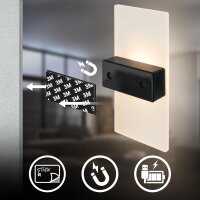 Akku-Leuchte Briloner 2,5 Watt LED Wandleuchte Bewegungsmelder Nickelmatt Wandlampe Montage ohne Bohren
