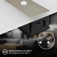 Akku-Leuchte Briloner 2,5 Watt LED Wandleuchte Bewegungsmelder Nickelmatt Wandlampe Montage ohne Bohren