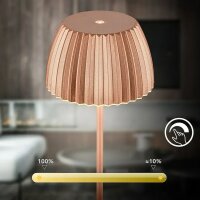 Akku-Tischleuchte, Kupfer, 2 Watt, dimmbar, IP44, Ø 14,5 cm – Briloner