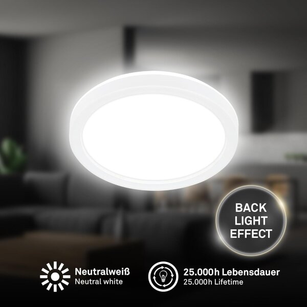 Deckenleuchte Briloner 12 Watt LED Deckenlampe Weiß 19 cm 4000K