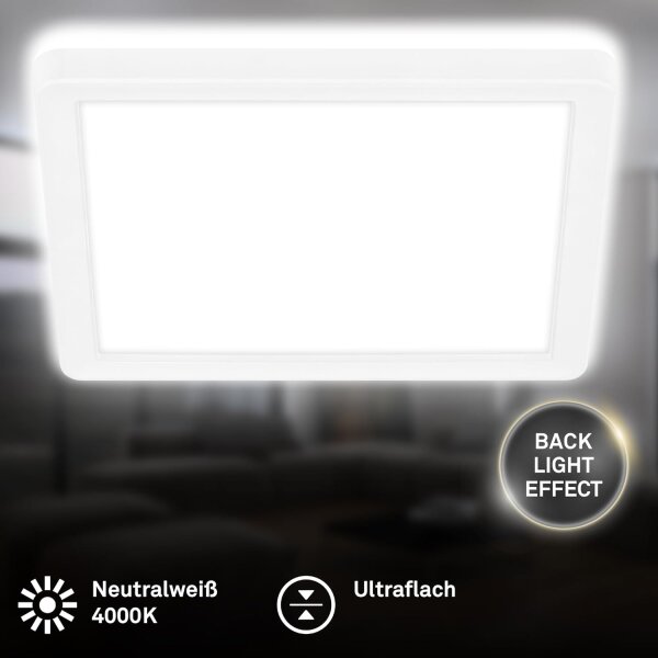 Deckenleuchte Briloner 12 Watt LED Deckenlampe Weiß 19 x 19 cm 4000K