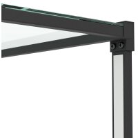 Beistelltisch Eglo Naranjo 19 Watt LED beleuchteter Tisch 55,5 cm Höhe Schwarz Metall / Glas Trittschalter