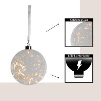 Weihnachtskugel Eglo beleuchtet LED 15 cm klar Batterie-Betrieb Timer Deko
