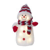 Schneemann Eglo 8 x LED Weihnachtsdekoration Batterie-Betrieb 38 cm
