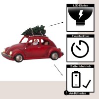Weihnachtsbeleuchtung Eglo LED Beleuchtetes Auto Rot Merryville Batterie-Betrieb Timer