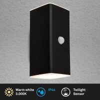 Akku-Leuchte Briloner Wandleuchte 6 Watt LED IP44 Schwarz...