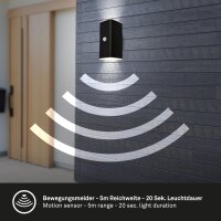 Akku-Leuchte Briloner Wandleuchte 6 Watt LED IP44 Schwarz Sensor Wandlampe