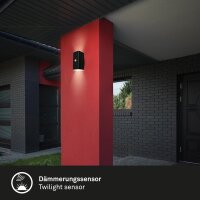 Akku-Leuchte Briloner Wandleuchte 6 Watt LED IP44 Schwarz Sensor Wandlampe