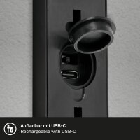 Akku-Leuchte Briloner Wandleuchte 6 Watt LED IP44 Schwarz Sensor Wandlampe