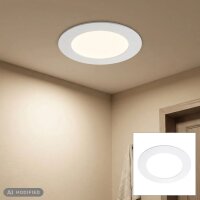 LED Einbaulampe, Weiß, Bohrloch 10,8 cm, 7 Watt,...