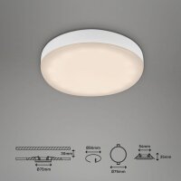 LED Einbauspots, Weiß, Bohrloch 5,6 cm, 3x3W, 350lm, 3000K, IP44, Ø 7,5 cm – Briloner