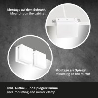 Spiegelleuchte Briloner 2 x 3 Watt LED Weiß Schrankaufbau-Leuchte 2-in-1 Lampe IP44