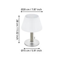 Solar-Leuchte Eglo Z_Solar 2 Watt LED Zugschalter 3-Stufen-Dimmer Tischlampe 20 cm