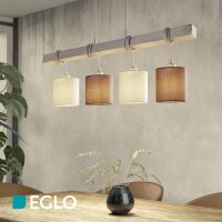 Pendelleuchte Eglo Townshend Hängelampe Textilschirm Landhausstil Weiß Braun Vintage