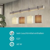 Pendelleuchte Eglo Townshend Hängelampe Textilschirm Landhausstil Weiß Braun Vintage