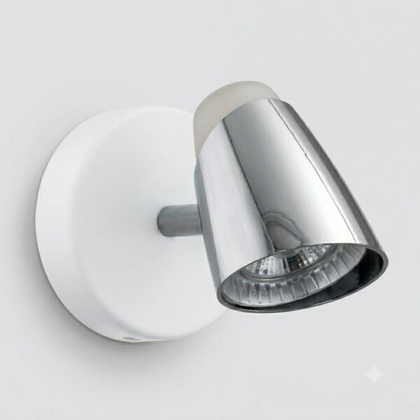 Strahler Eglo Moncalvio 1 Spot 5 Watt LED GU10 Chrom Weiß Wandleuchte