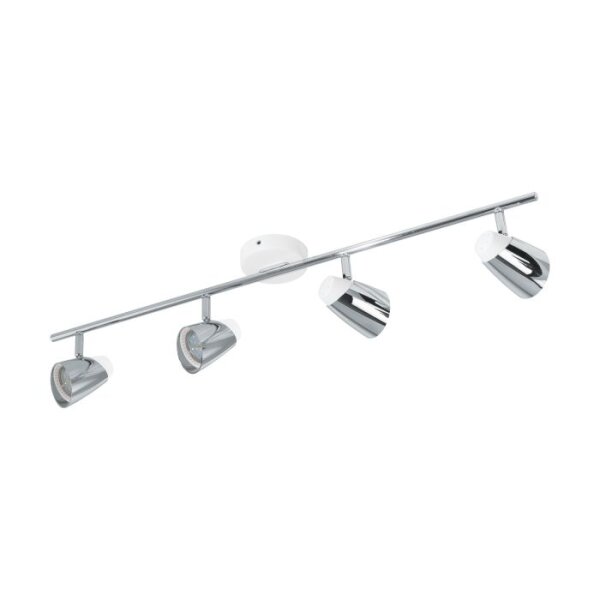 Strahler Eglo Moncalvio 1 Spot 4 x 5 Watt LED GU10 Chrom Weiß Deckenlampe