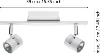 Strahler Eglo Vergiano 2 x 5 Watt LED dimmbar über Schalter Deckenlampe Weiß Nickelmatt Spot Deckenleuchte