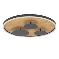 Deckenleuchte Eglo Reims 40 Watt LED Holz Schwarz 60 cm Deckenlampe 3-Stufen-Dimmer
