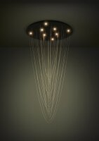 Pendelleuchte Eglo Trepuco 8 x 4,2 Watt LED Schwarz Messing 78 cm Pendellampe dimmbar