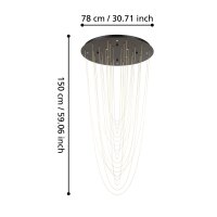 Pendelleuchte Eglo Trepuco 8 x 4,2 Watt LED Schwarz Messing 78 cm Pendellampe dimmbar