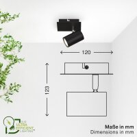 Strahler Briloner 2,5 Watt Spot Schwarz Ultraenergieeffizient Wandleuchte Wandlampe