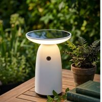Globo AURINA Solar-Tischleuchte Aluminium weiß LED...