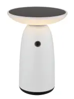 Globo AURINA Solar-Tischleuchte Aluminium weiß LED dimmbar Touch IP54 innen/außen