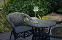 Globo VANNIESO Solar-Tischleuchte Metall blassgrün 10x LED warmweiß IP44 – 36637BM