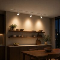 Schienenleuchte Zilo EasyLink Weiß, 3 Spots GU10 schwenkbar, 1 m Schiene – Philips