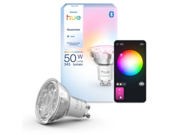 Philips Hue Leuchtmittel Essential GU10 LED 4,7 Watt Smart RGB & CCT