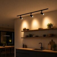 Schienenleuchte Zilo EasyLink Schwarz, 3 Spots GU10 schwenkbar, 1 m Schiene – Philips