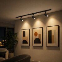 Schienenleuchte Zilo EasyLink Schwarz, 3 Spots GU10 schwenkbar, 1 m Schiene – Philips