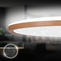 LED Deckenleuchte Sternenhimmel, Coffee, 22 Watt, Sternenhimmel-Effekt, Ø 37,5 cm – Briloner