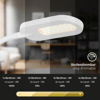 LED Wandleuchte Bettleuchte, Weiß, 6 Watt, 650lm, 3000K, Touchdimmer – Briloner