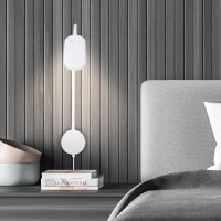 LED Wandleuchte Bettleuchte, Weiß, 6 Watt, 650lm, 3000K, Touchdimmer – Briloner