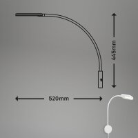 LED Wandleuchte Bettleuchte, Weiß, 6 Watt, 650lm, 3000K, Touchdimmer – Briloner