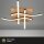 Briloner Vinka LED-Deckenleuchte Wellenform Schwarz-Holz 47,5cm 56W 3000K