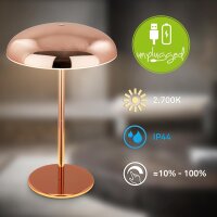 Akku-Leuchte Briloner Kupferfarbig Tischleuchte 2,8 Watt...