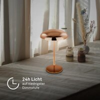 Akku-Leuchte Briloner Kupferfarbig Tischleuchte 2,8 Watt LED Tischlampe Touchdimmer IP44