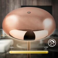Akku-Leuchte Briloner Kupferfarbig Tischleuchte 2,8 Watt LED Tischlampe Touchdimmer IP44