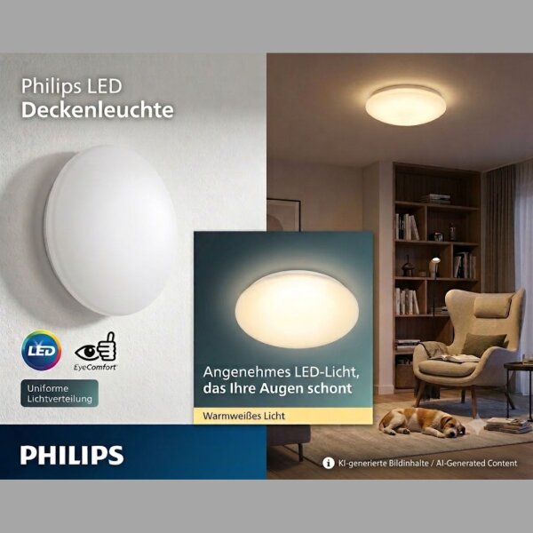 Deckenleuchte Philips Moire 10 Watt LED Deckenlampe 24 cm 2700K 1000Lumen