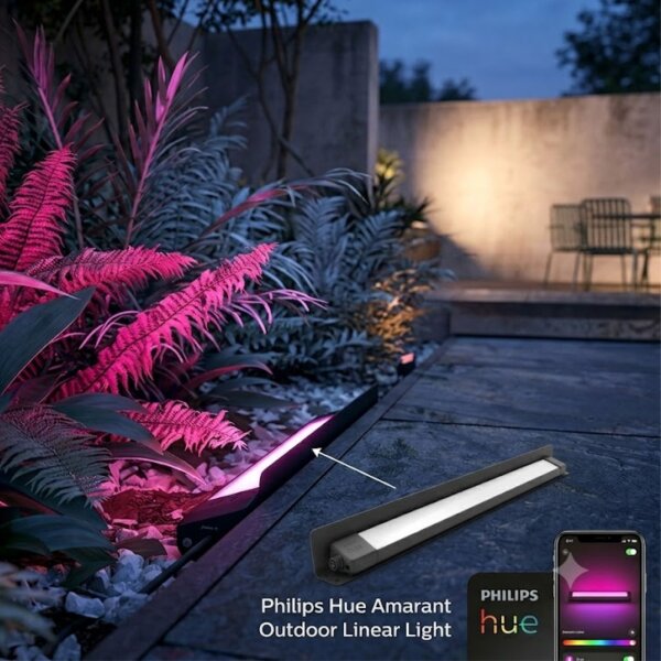 Außenleuchte Philips HUE Amarant 20 Watt LED RGBW Schwarz IP65 indirekte Gartenbeleuchtung
