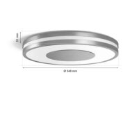 Deckenleuchte Philips HUE Being 22,5 Watt LED Smart Deckenlampe mit Dimmschalter Aluminium 35 cm