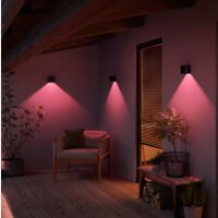 Außenleuchte Philips HUE Resonate 8 Watt LED Smart RGBW Wandlampe Schwarz Wandleuchte