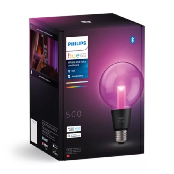 Philips Hue Leuchtmittel E27 G95 6,8 Watt LED RGBW Smart Globe mundgeblasenes Glas