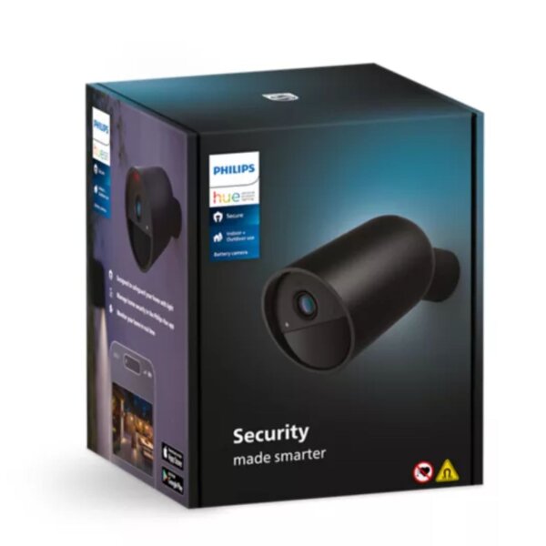 Kamera Philips HUE Secure Schwarz  Batterie IP65 Nachtsicht 2-Wege-Sprechfunktion