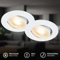 LED Einbaulampen, Weiß, Bohrloch 6,8 cm, 2x5W,...