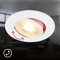 LED Einbaulampen, Weiß, Bohrloch 6,8 cm, 2x5W, 450lm, 3000K, schwenkbar, Ø 8 cm – Briloner